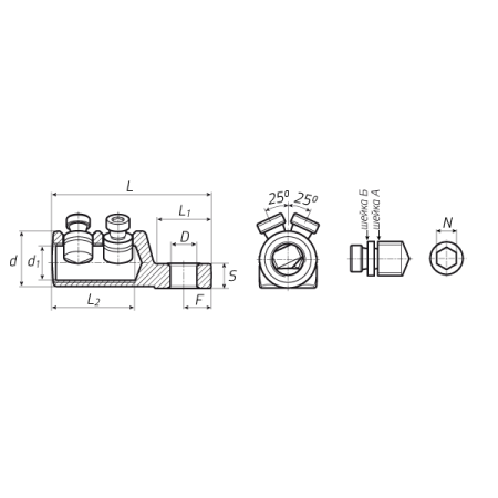 КВТ Наконечник болтовой 2НБЕ-35–70/120 (мин партия 10 шт.) 65834 KVT КВТ Наконечник болтовой 2НБЕ-35–70/120 (мин партия 10 шт.) 65834 KVT