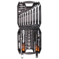 КВТ Набор автоинструмента 1/2’’ и 1/4’’, серия «КВТ-PROFESSIONAL», 82 предмета 82133 KVT