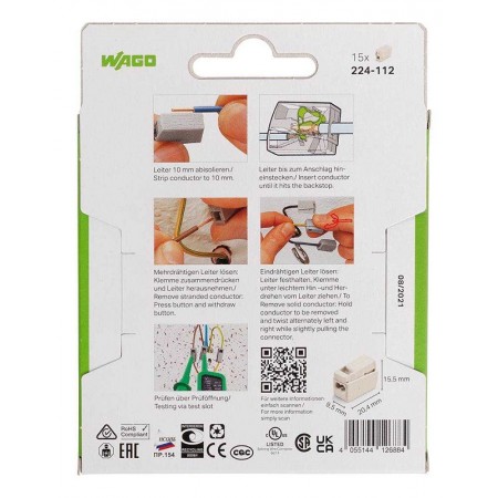 КВТ Клеммы WAGO 224-112/996-015 (2,5мм2 белый) (блистер 15шт.) 86575 KVT КВТ Клеммы WAGO 224-112/996-015 (2,5мм2 белый) (блистер 15шт.) 86575 KVT